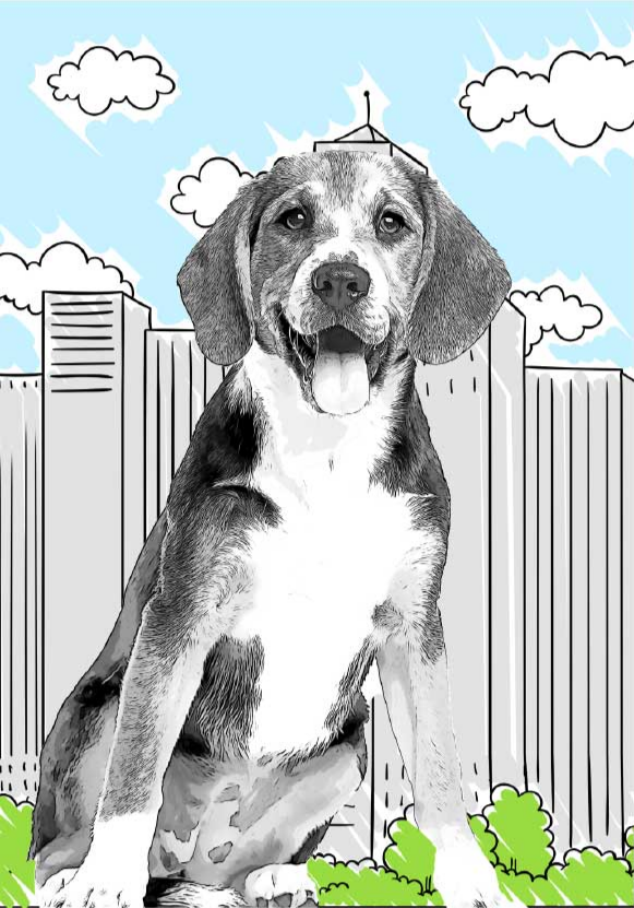 Personalised cartoon pet poster - TenStickers