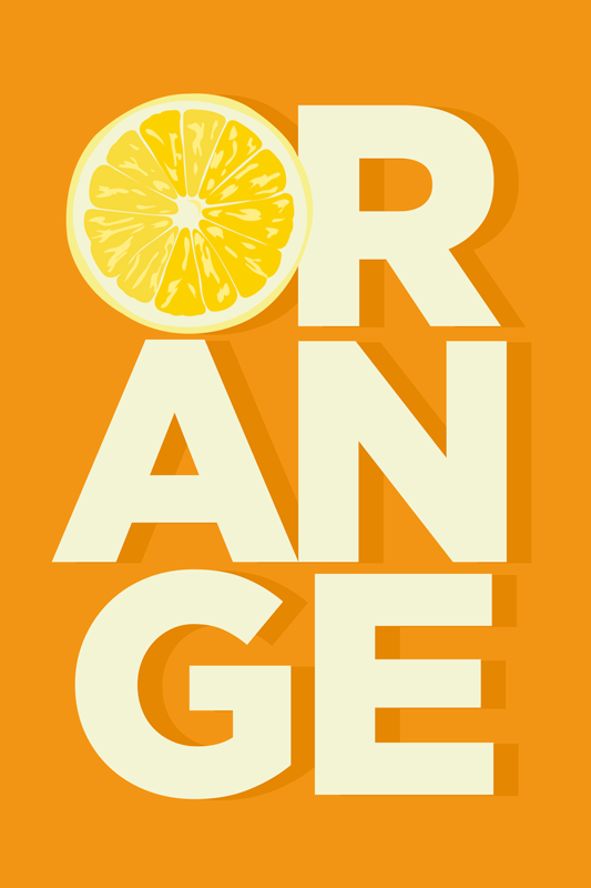 Kitchen poster with vibrant sliced orange design - TenStickers