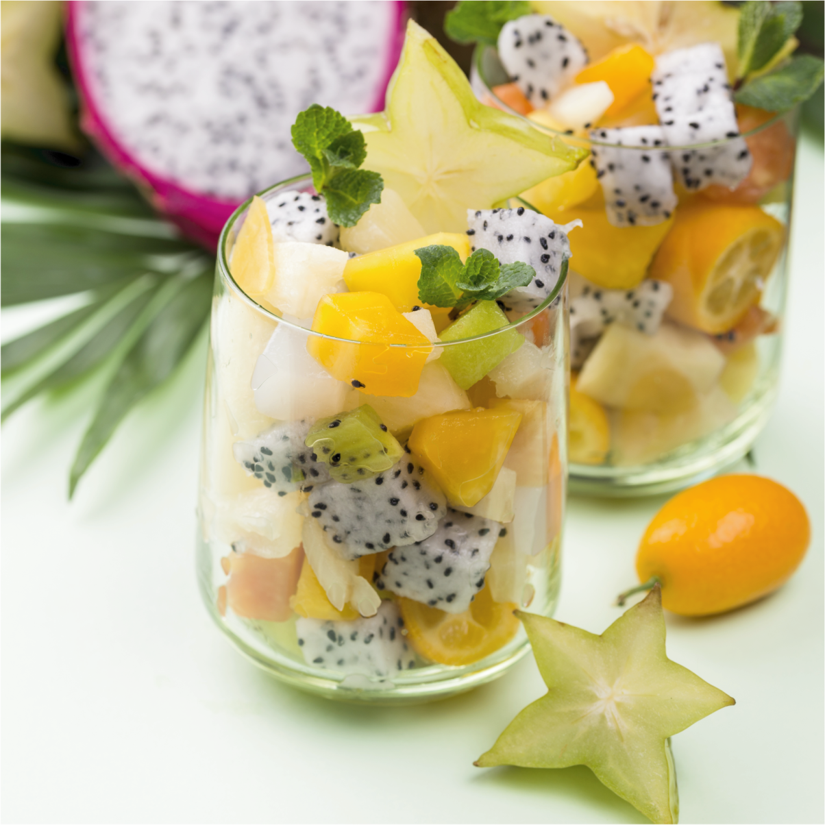 Kitchen poster mango and green glasses - TenStickers