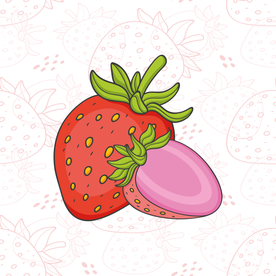 Kitchen poster seamless red and pink strawberries - TenStickers