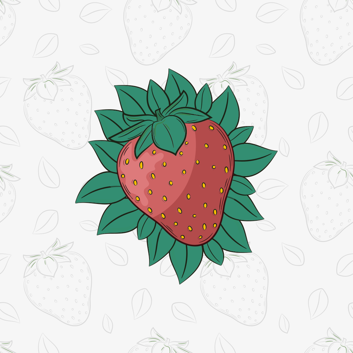 Kitchen poster featuring bright juicy strawberries leaves - TenStickers