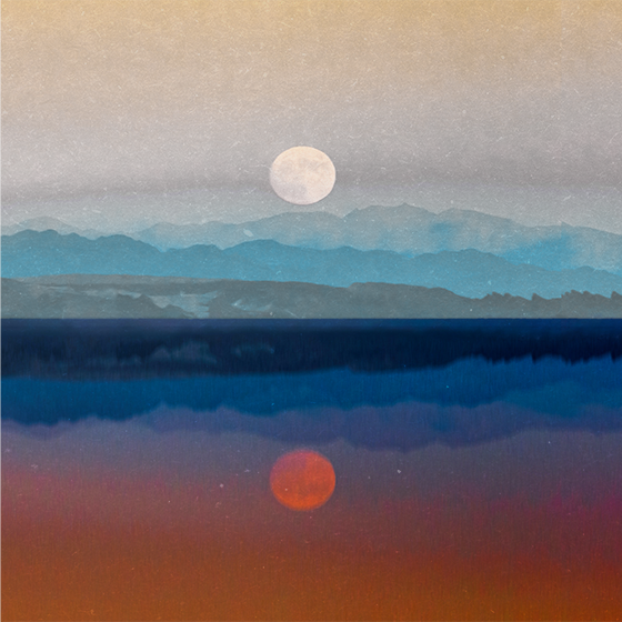 Living room poster with beautiful moon design - TenStickers