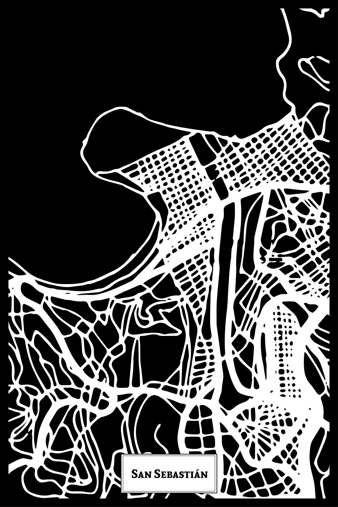 Living room poster san sebastián topographic map - TenStickers