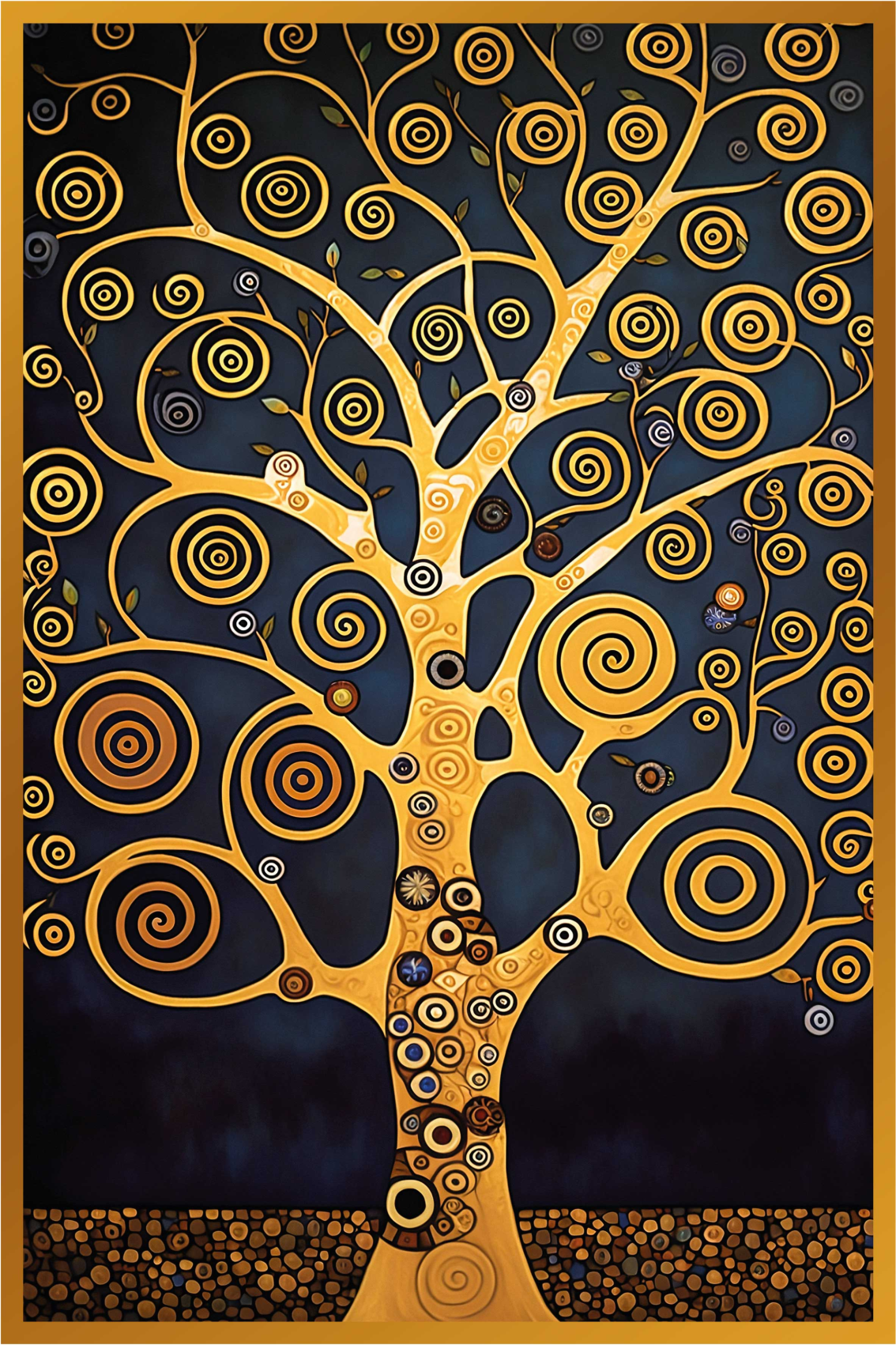 Living room poster abstract tree artwork - TenStickers