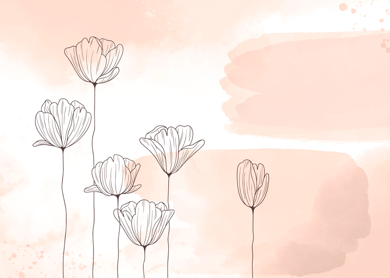 Flowers poster line art - TenStickers