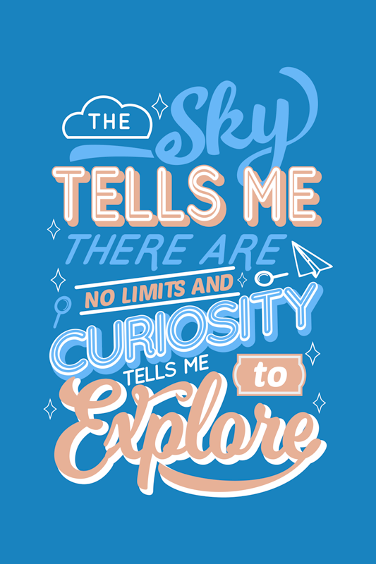 "curiosity is the key to knowledge poster for teenager" - TenStickers