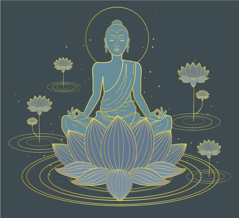 Zen poster of meditative buddha art - TenStickers