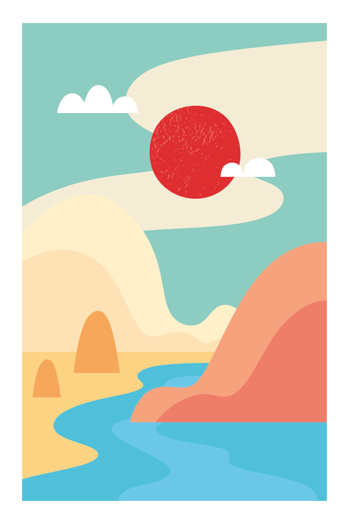 Landscape poster of abstract nature scene - TenStickers
