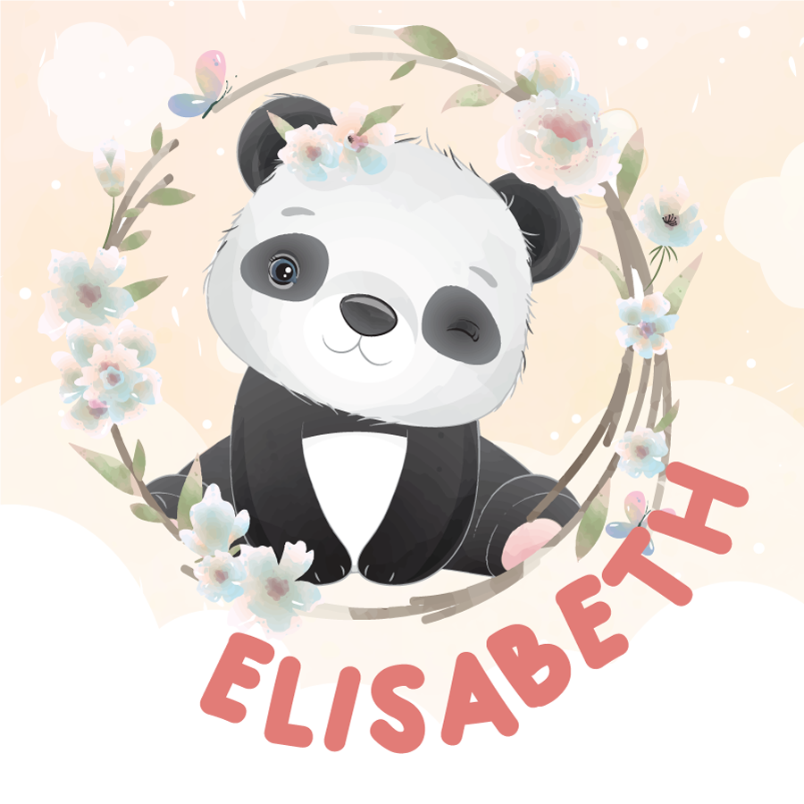 Customisable poster cute panda design - TenStickers
