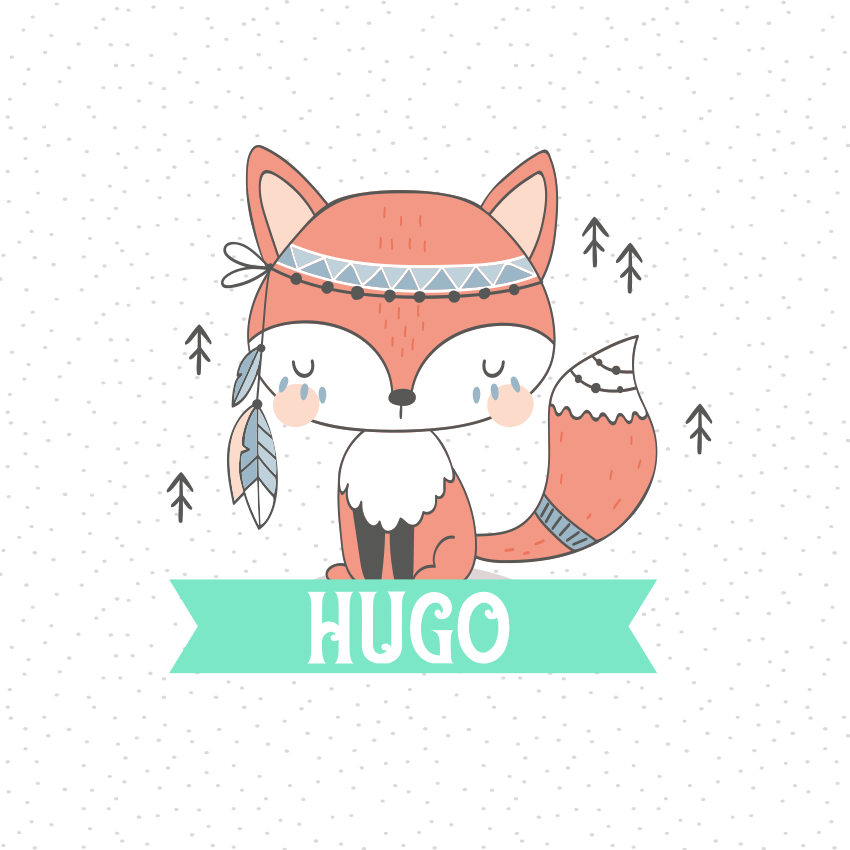 Customisable poster of adorable fox figure - TenStickers