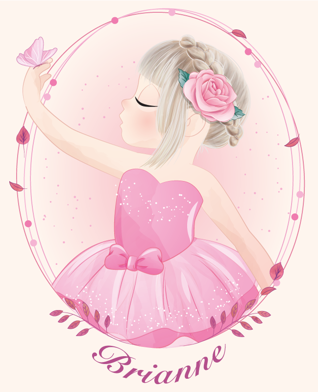 Customisable poster dancing ballerina girl - TenStickers