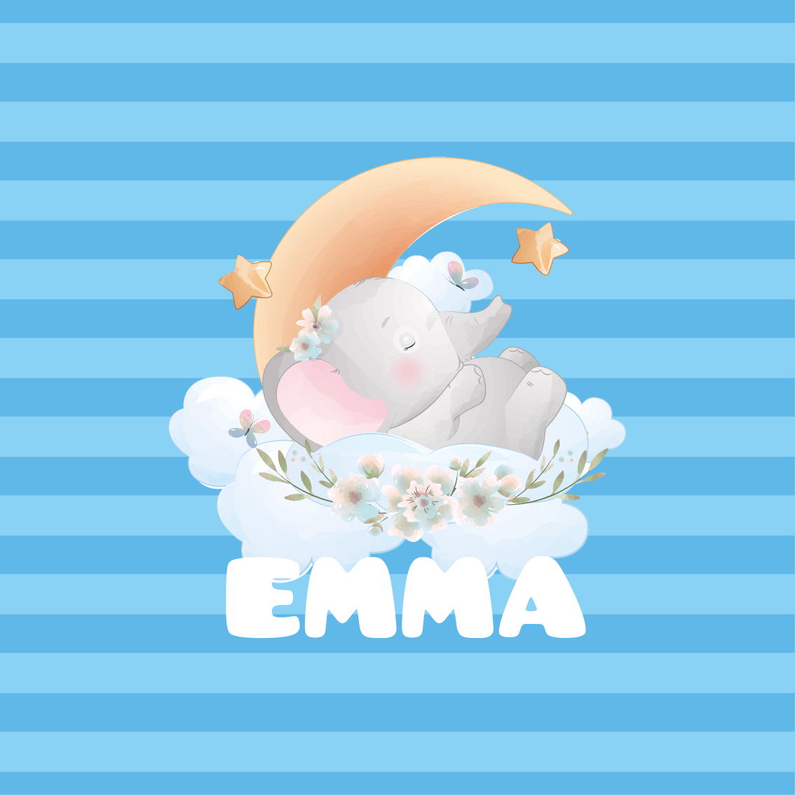 Customisable poster of dreaming elephant sleep - TenStickers