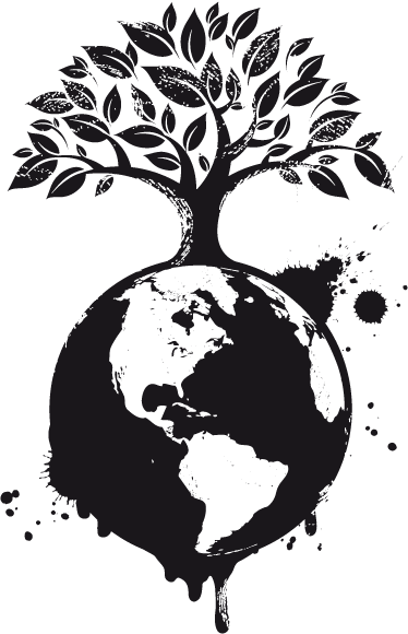 Tree poster decorative globe and tree design - TenStickers
