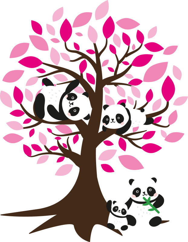 Tree poster featuring panda kids wall sticker - TenStickers