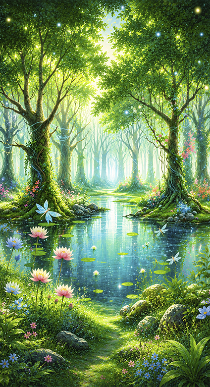 Tree poster whimsical fairy mural - TenStickers