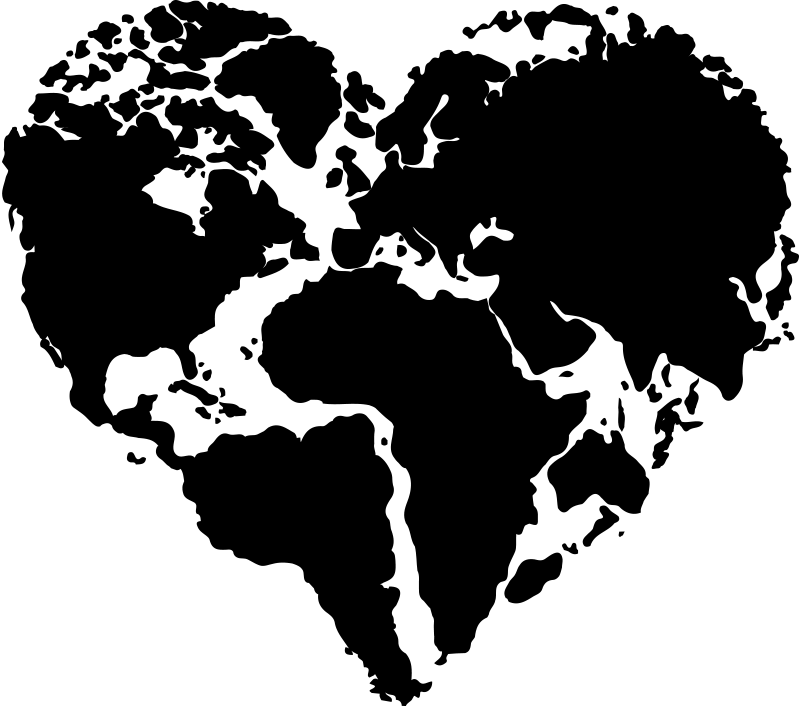 Map poster in heart shape of the world - TenStickers