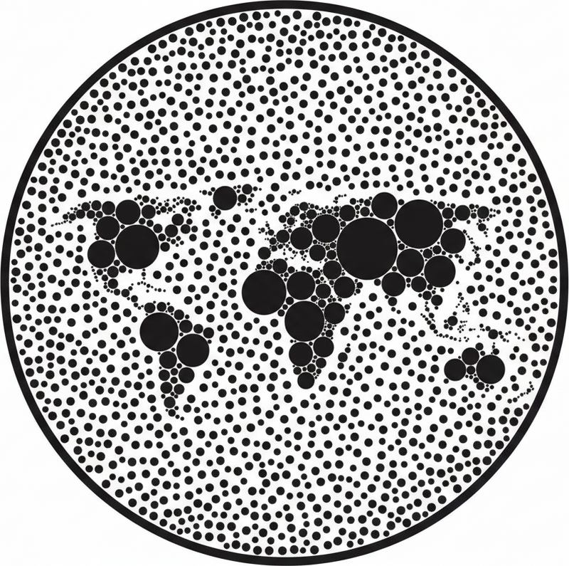 Map poster circular global design - TenStickers