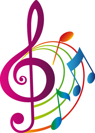 Music poster colorful treble clef decal - TenStickers