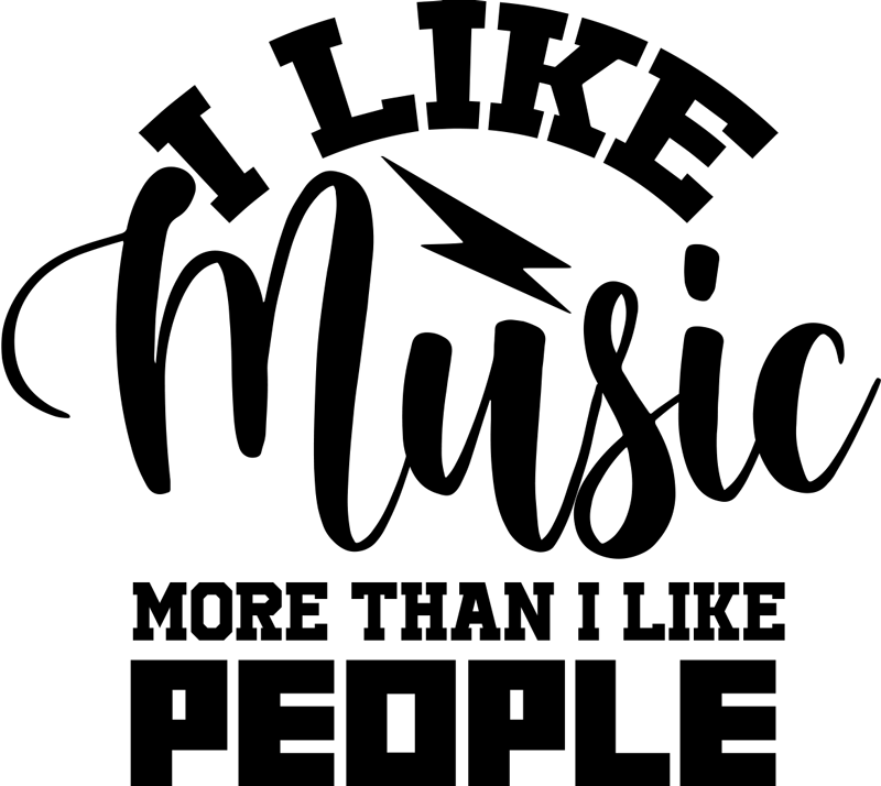 Music poster i prefer music over people - TenStickers