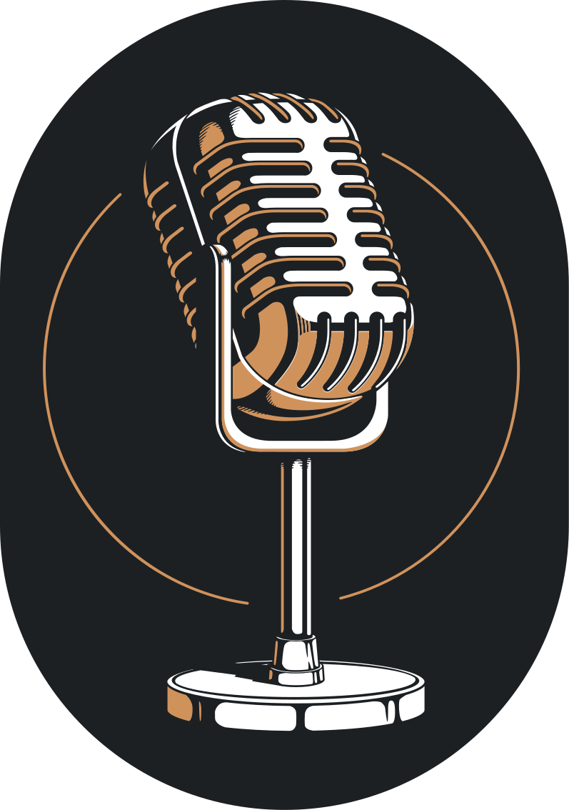 Music poster silhouette microphone - TenStickers