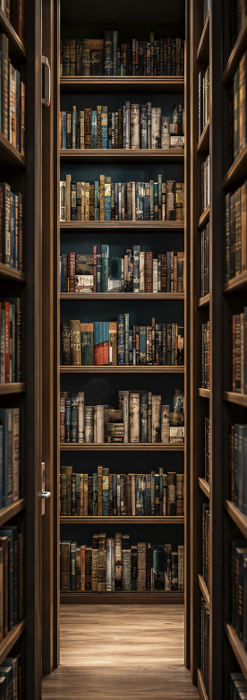 Vintage poster library corridor artwork - TenStickers
