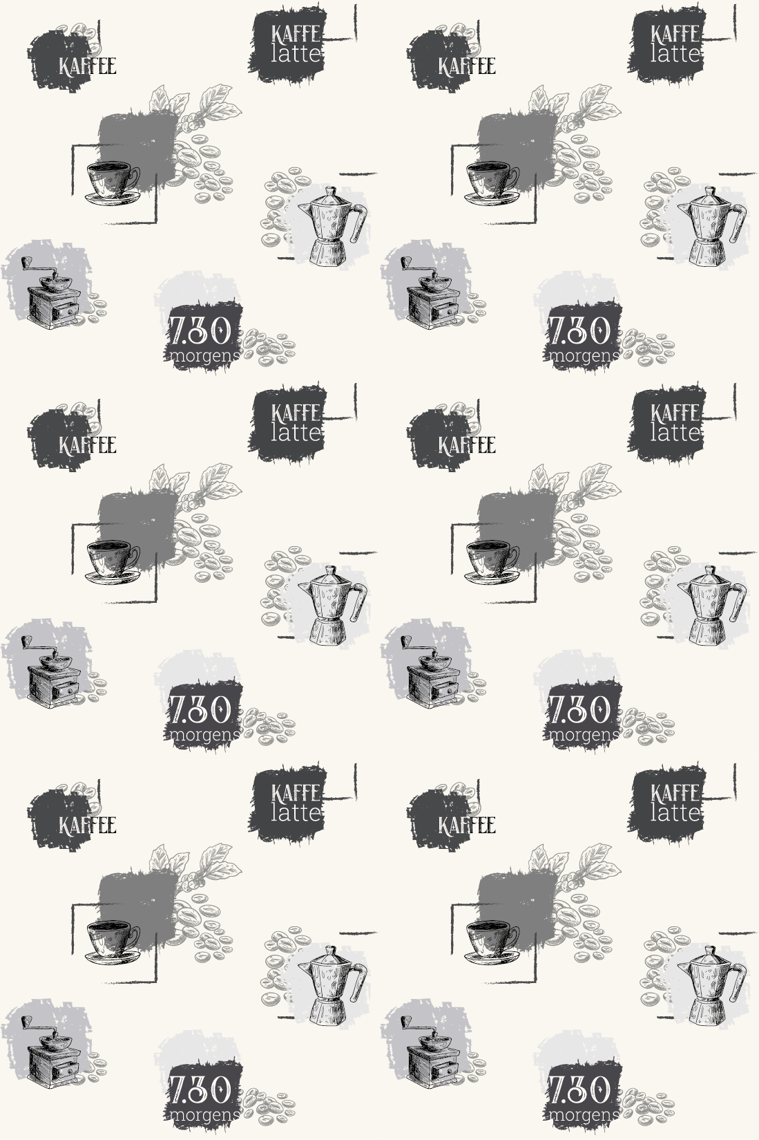 Vintage poster kaffee pattern - TenStickers
