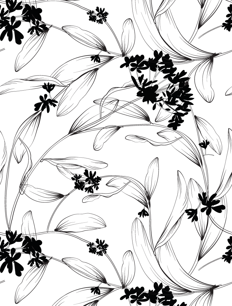Vintage poster with black leaves pattern - TenStickers