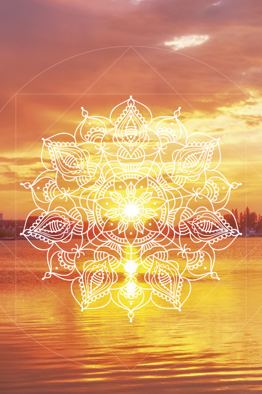 Landscape poster sunfall mandala print - TenStickers