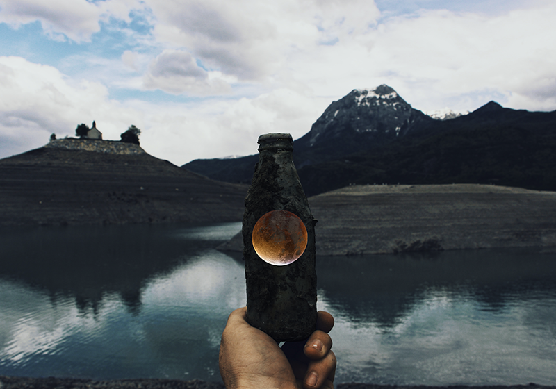 Landscape poster featuring aesthetic bottle lights - TenStickers