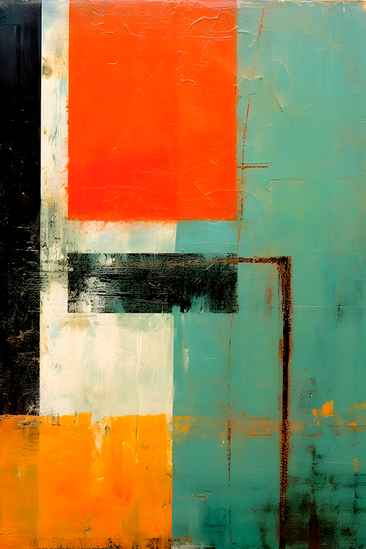 Abstract poster inspired by expressionist rectangles - TenStickers
