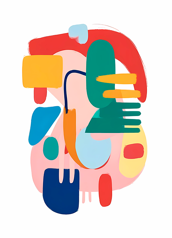 Abstract poster with vibrant shapes - TenStickers
