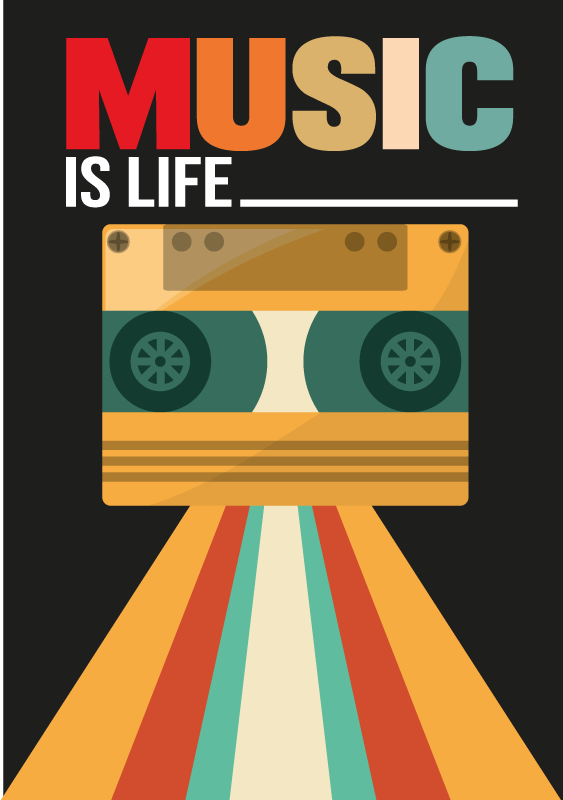 "music quote inspire your soul music poster" - TenStickers