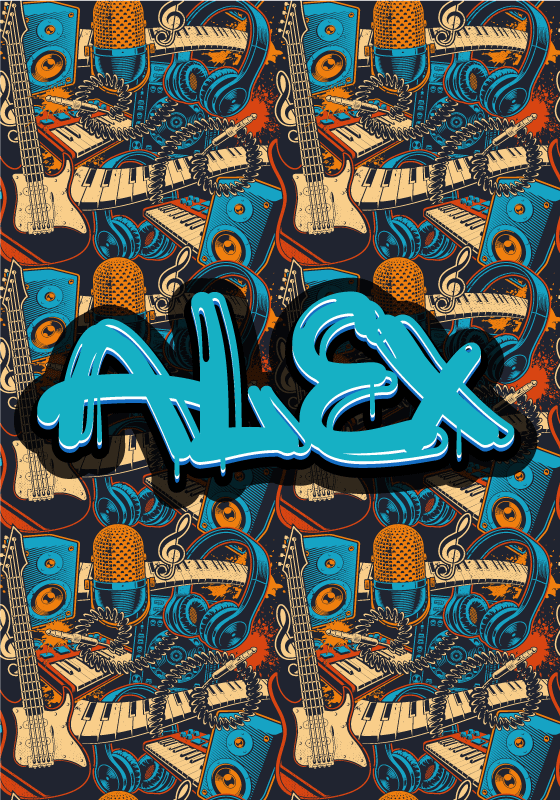 Poster for teenager custom music graffiti art - TenStickers