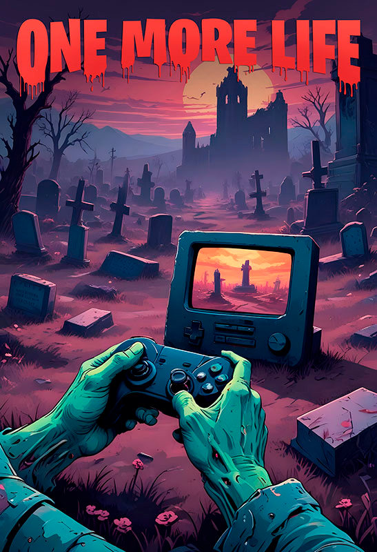 Video game poster one more life - TenStickers