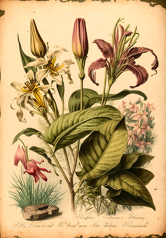 Plant poster vintage botanical print - TenStickers