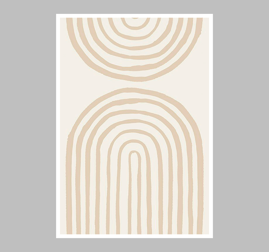 Art poster soft lines in beige - TenStickers