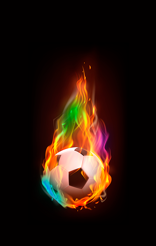 Football poster with vibrant fireball design - TenStickers