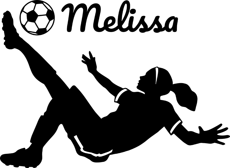 Customizable female footballer vinyl football poster - TenStickers