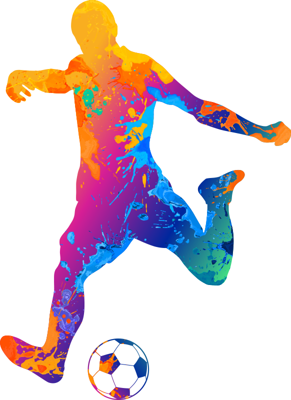 Football poster paint splashed soccer - TenStickers