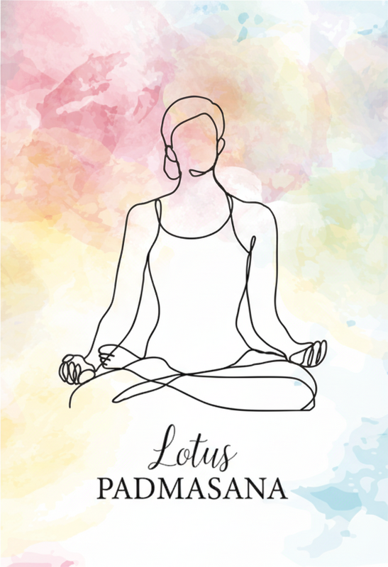 Zen poster of meditation pose line art - TenStickers