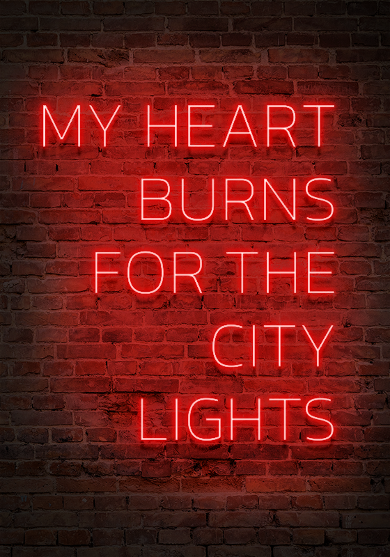 Neon text quote wall poster - TenStickers