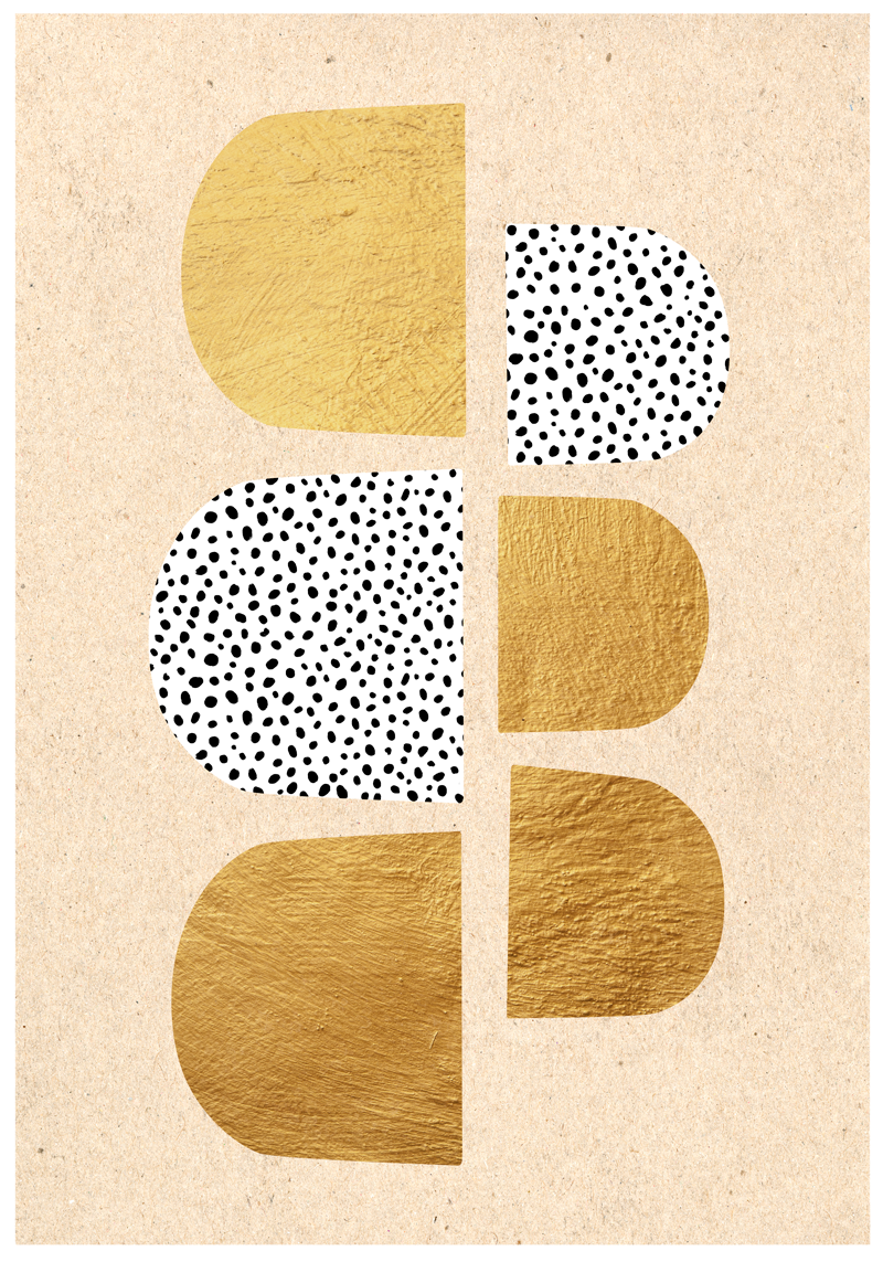 Golden abstract  poster for wall - TenStickers