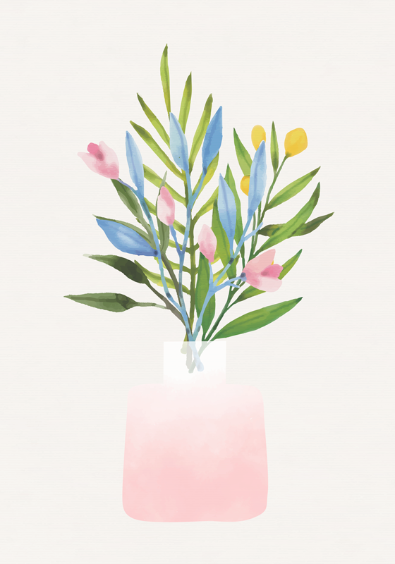 Flowers pot flower poster - TenStickers