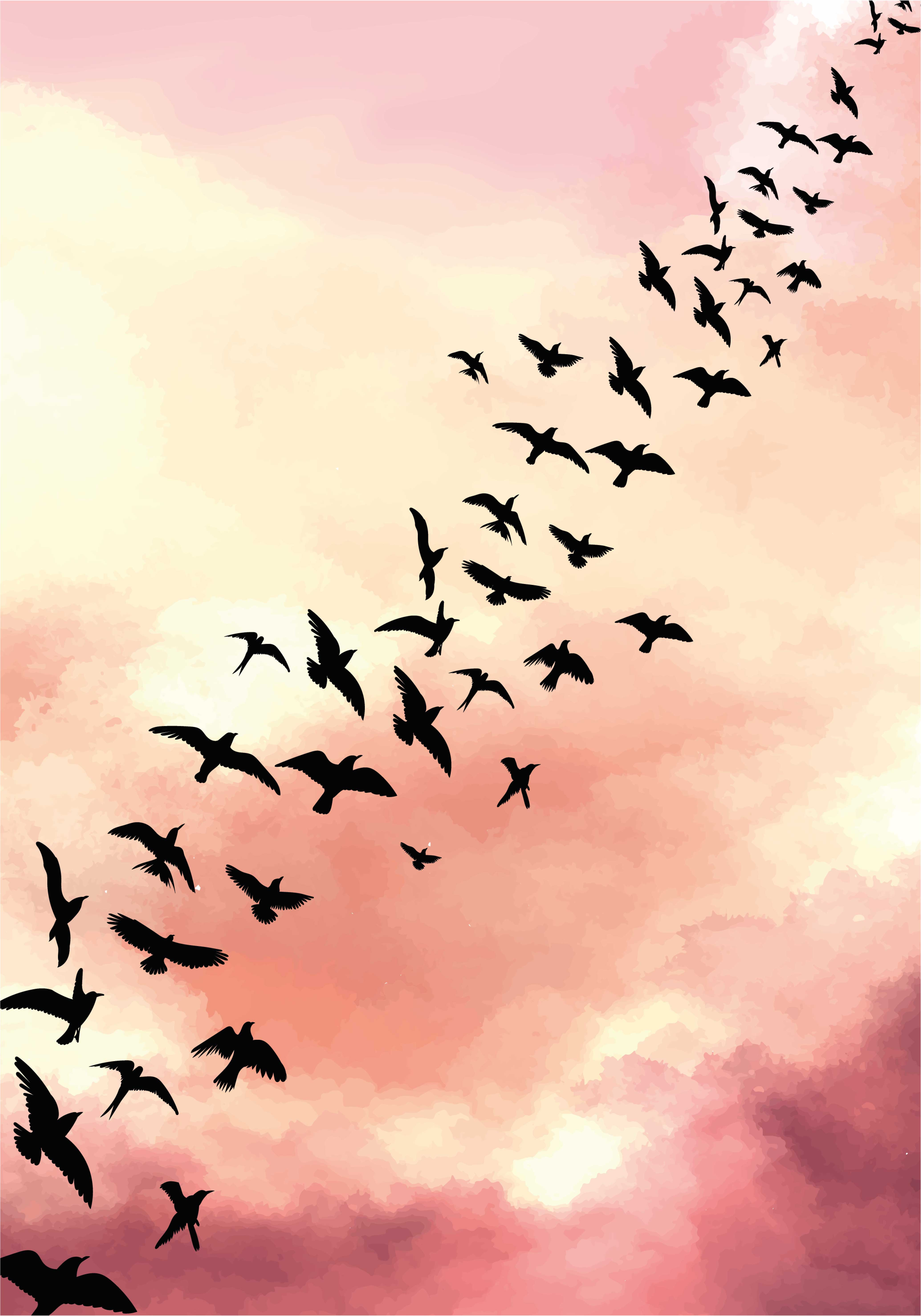 Birds Flying living room poster - TenStickers