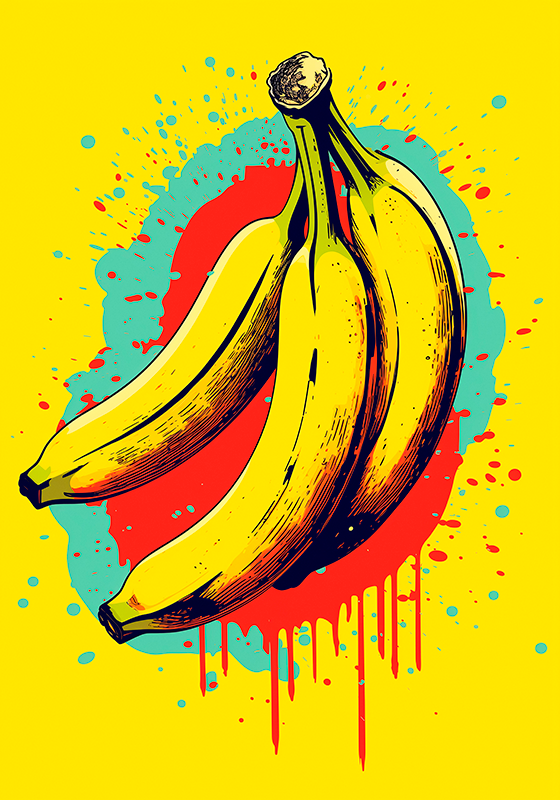 three bananas pop art poster - TenStickers
