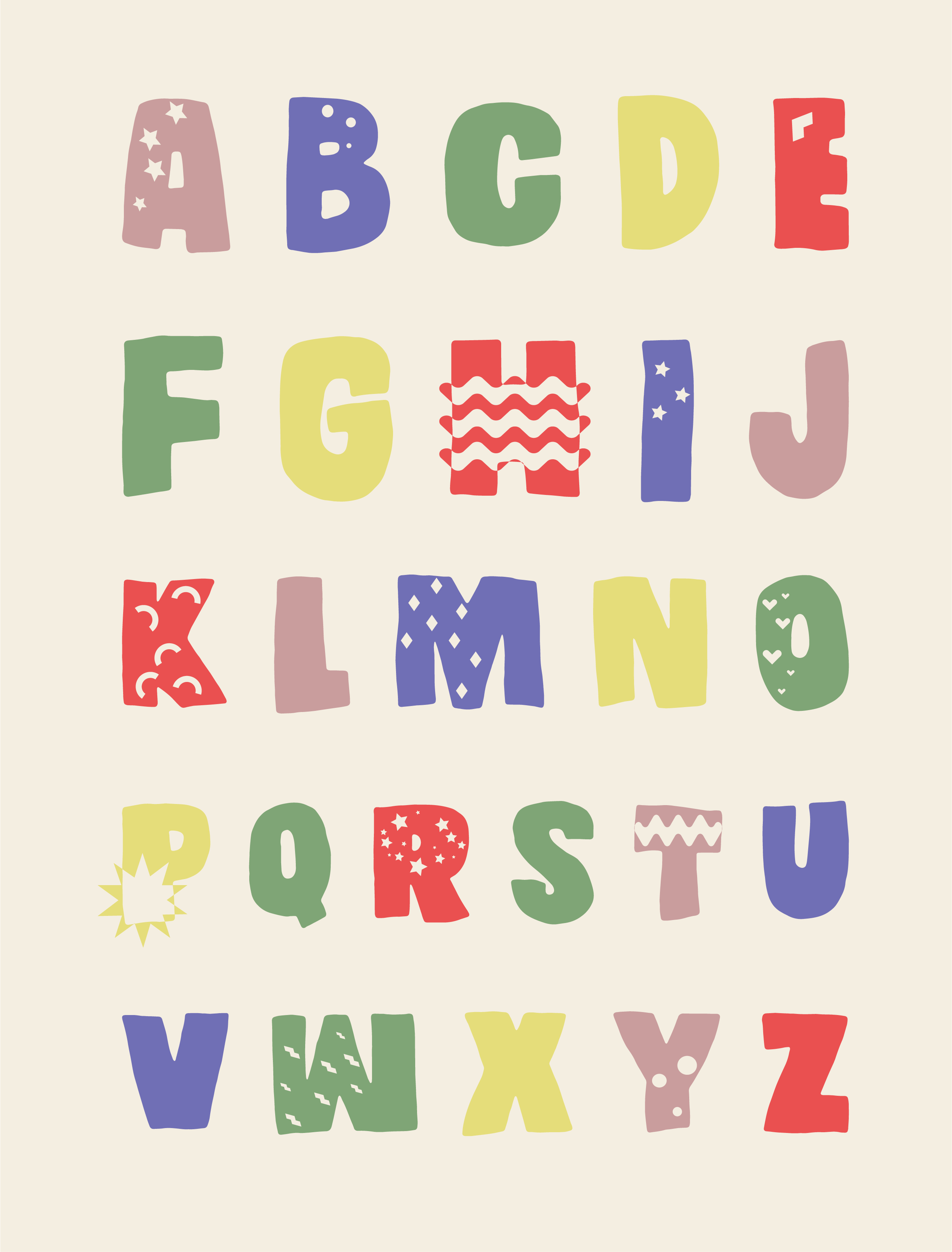 Geometrical alphabet nursery poster - TenStickers