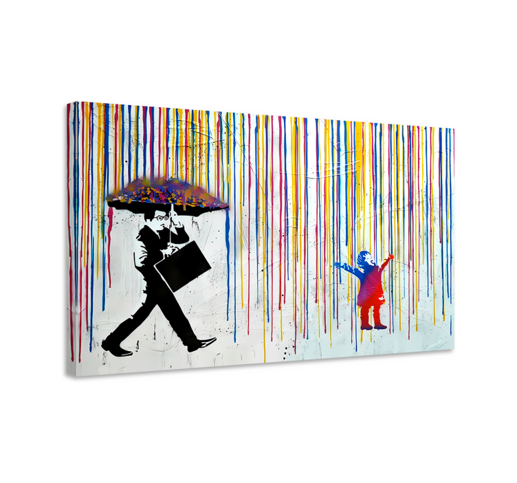 Colorful rain canvas art - TenStickers