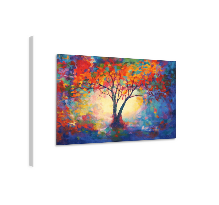 Multicolored tree of life living room canvas print - TenStickers