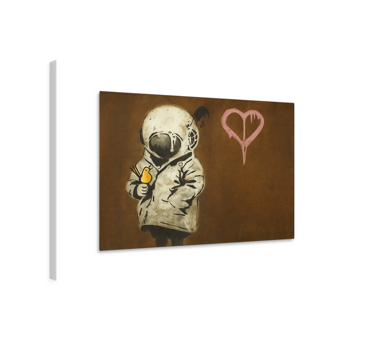 Space girl and bird canvas art - TenStickers