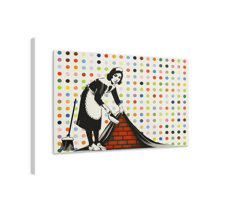 Colorful sweeping under carpet canvas art - TenStickers